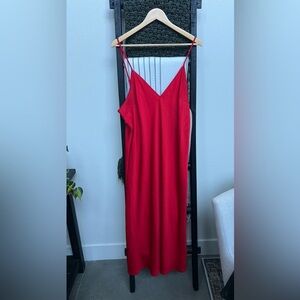 A New Day Red Satin Slip Dress